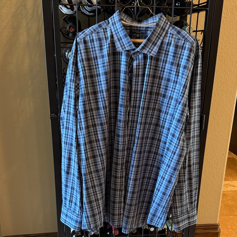 Men's Blue Checkered Casual Shirt